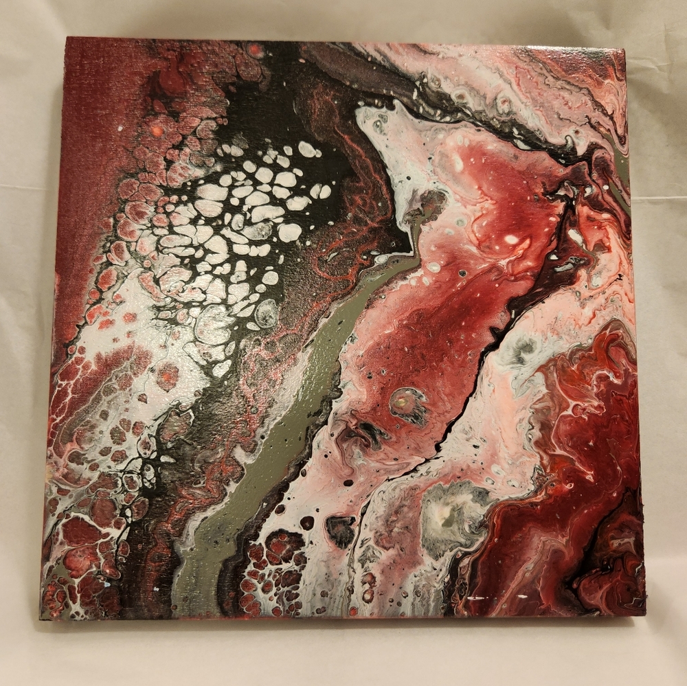 10×10 hand poured artwork on wood